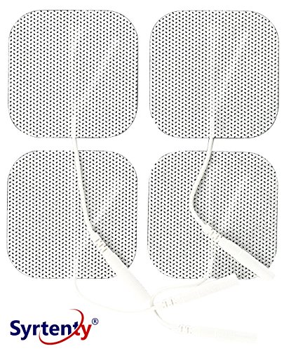 Syrtenty TENS Unit Replacement Pads - Pack of 4 Electrode Squares for Muscle Stimulation & Therapy 2 x 2" Stimulator Pad Set - Thumbnail 6
