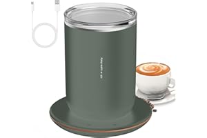 2 in 1 Self Stirring Coffee Mug with 55 Constant Temperature Cup Warmer 10W Insulated Stainless Steel Button Base and Cover