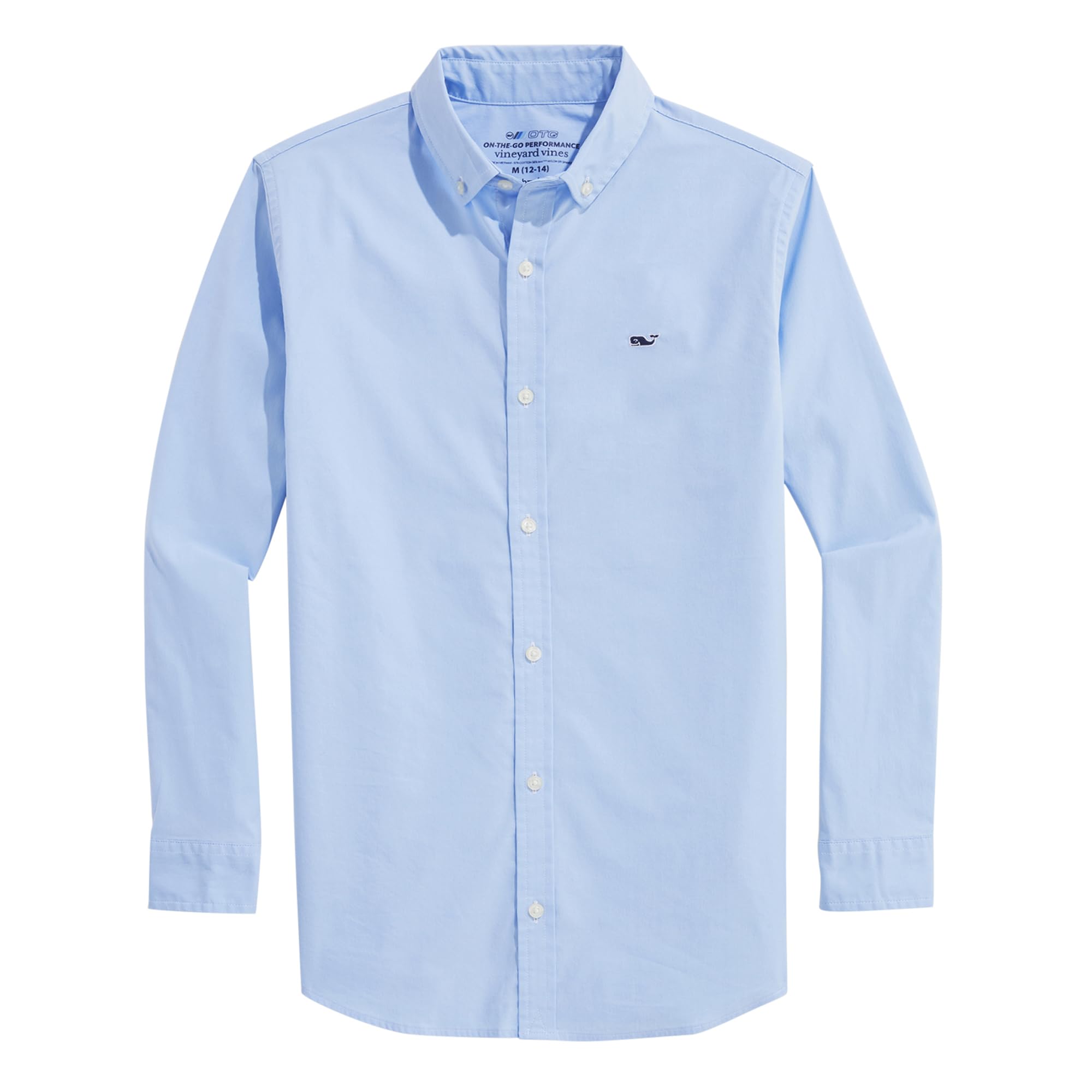 vineyard vines Boys’ On-The-Go brrrº Solid Shirt, BRR Solid Ocean, M