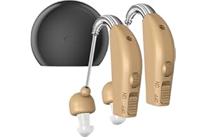 FANGOOL Hearing Aids, Rechargeable Hearing Aids for Seniors, Portable Hearing Amplifiers with Noise Cancelling and Volume Control, Digital Hearing Assist Devices with Charging Box