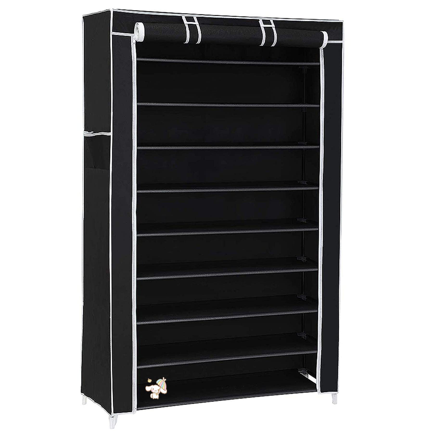 Armario-Tela-Plegable-in-Negro-Guardar-Ropa-Organizador-Zapatero-de-Textil-Tela-Portatil-con-Cremallera-y-9-Estantes Armario-Tela-Plegable-in-Negro-Guardar-Ropa-Organizador-Zapatero-de-Textil-Tela-Portatil-con-Cremallera-y-9-Estantes