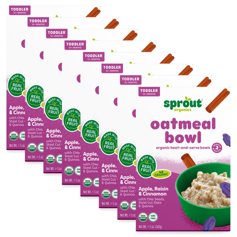Photo 1 of ***** EXP JAN/09/2026****Sprout Organics, Toddler Meal, Apple Raisin Oatmeal (8 Count)