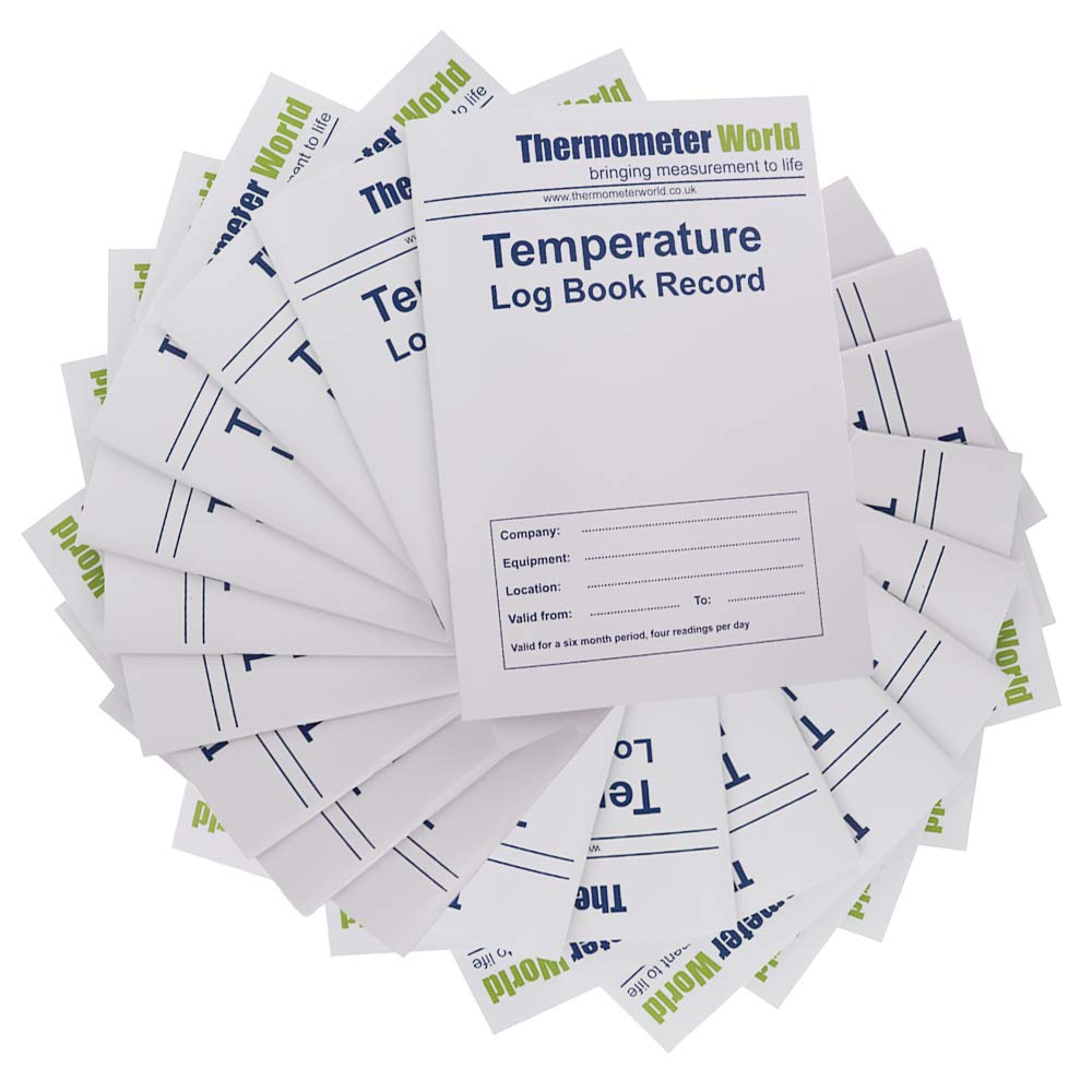 20 X Fridge Temperature Log Book 6 Months Records - Monitor Fridge Freezer Cooking Baking Temperature Food Safety and Hygiene