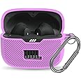 YIPINJIA for JBL Tune 230NC TWS Case Cover, Silicone Protective Portable Scratch Shock Resistant Cover ONLY Compatible with JBL 230NC Earbuds Charging Case with Carabiner(Lavender)