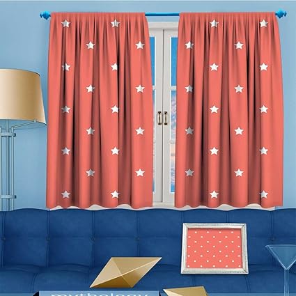 Mikihome Blackout Burgundy Curtains Neat Star On Empty Elements