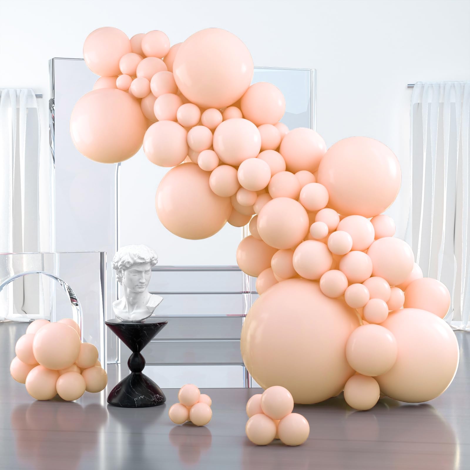 Photo 1 of PartyWoo Pastel Orange Balloons 100 pcs Different Sizes of 36 18 12 10 5 Inch Baby Pale Light Pink Peach Latex Balloon Arch Kit Garland for Wedding Baby Shower Birthday Party Decorations Orange-Q02