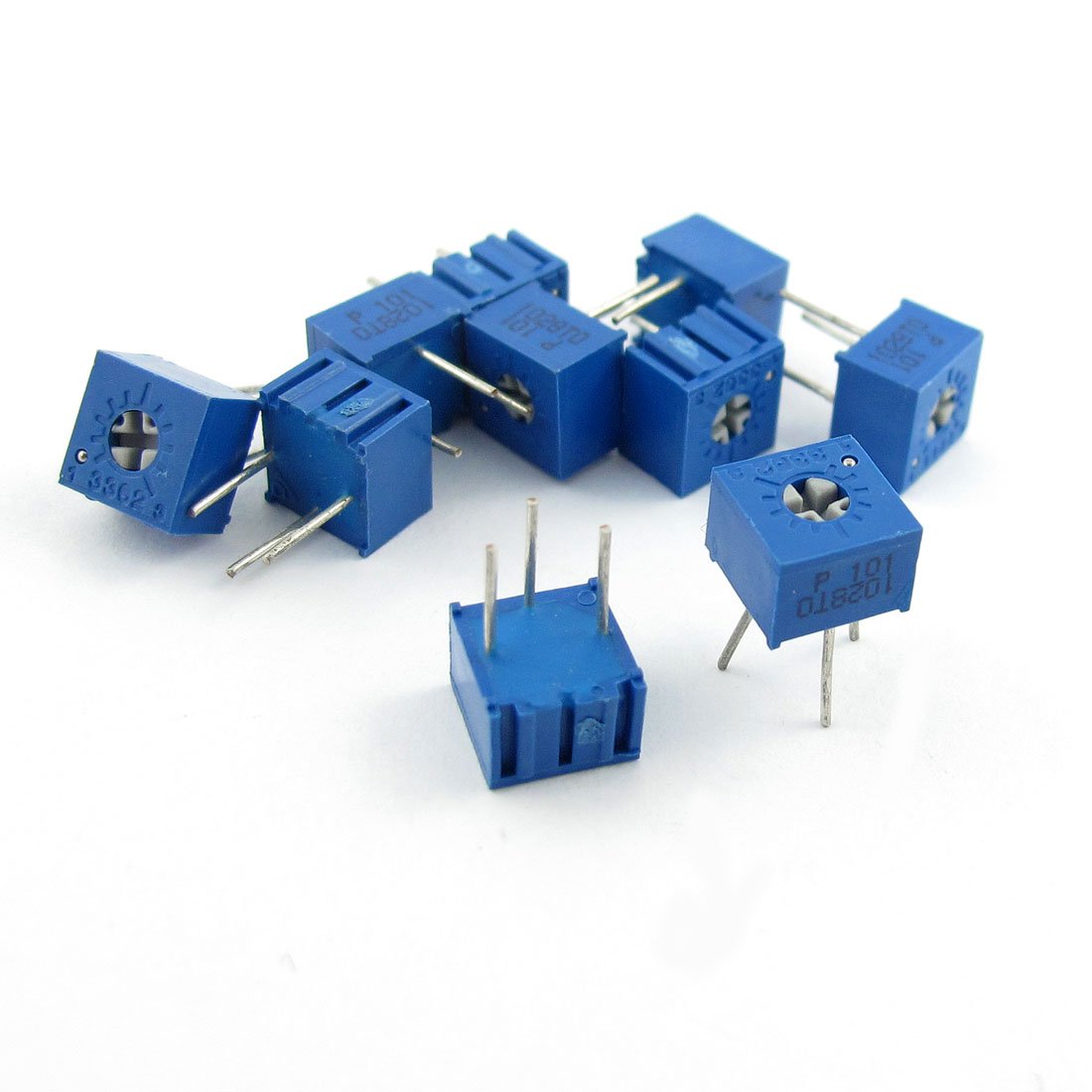 sourcing map 3362P 101 100 Ohm Through Hole Mounted Type Trimmer Cermet Potentiometers 10 Pcs