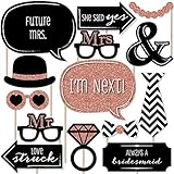 Rose Gold Bridal Shower - Photo Booth Props Kit - 20 Count
