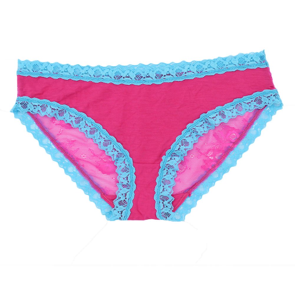 LOVEYOUSEXY Women Underwear Lace Soft Cotton Panties Lingerie Hipster Underwear 5 Pack Colors(XL)