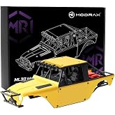 ModRax SCX30 Body Shell with LED Light for 1/30 Axial SCX30, Bright Yellow | ABS Plastic &amp; Nylon Material, Night lighting, Quick Release Buckle Design