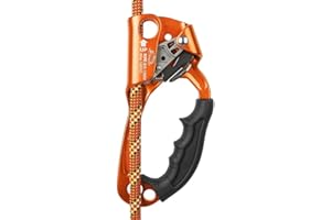SZCQ SRT Climbing Hand Ascender Aviation Light Alloy Mountaineering Rock Ergonomic Rappelling Gear Equipment Left Handled Ascender Arborist Tree Climber Rigging