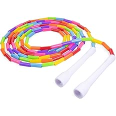 Beaded Kids Exercise Jump Rope - Segmented Skipping Rope for Kids - Durable Shatterproof Outdoor Beads - Light Weight and Eas