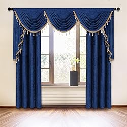 ELKCA Thick Chenille Window Curtains Valance for