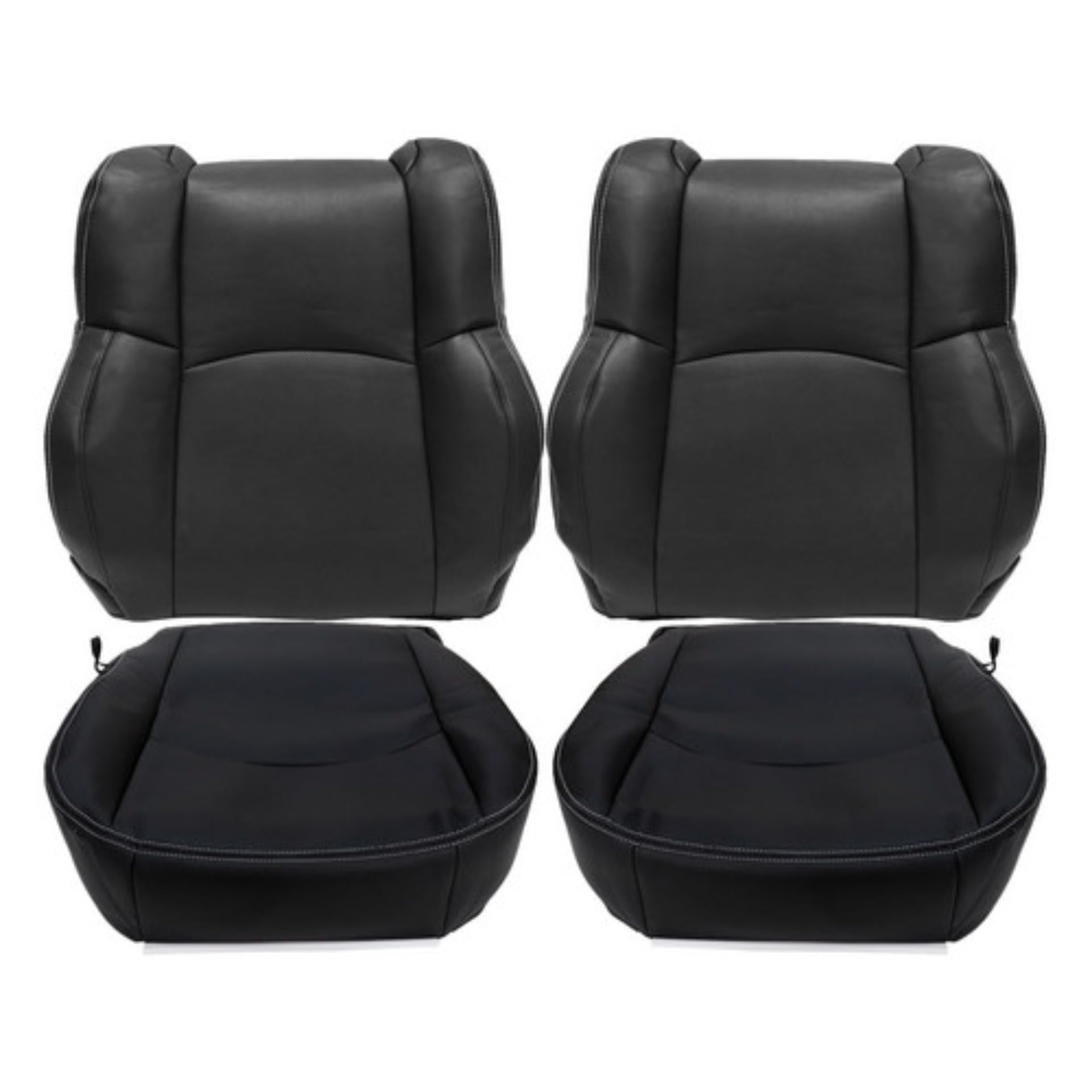 Photo 1 of GXARTS Driver & Passenger Side Bottom & Top Lean Back Perforated Replacement Leather Seat Cover Black Compatible with Dodge Ram 1500 2500 2013 2014 2015 2016 2017 2018