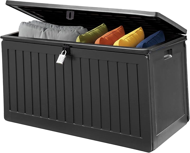 Olsen & Smith 270L Garden Storage Box Bench Seat Lockable Waterproof