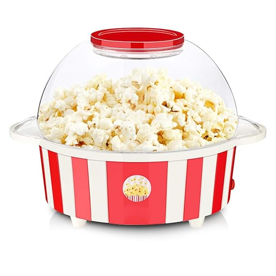 AIQQ Popcornmaschine-Popcorn Maker 850W mit Abnehmbares Heizfläche Antihaftbeschichtet, Antihaftbeschichtung Bietet Große Dec
