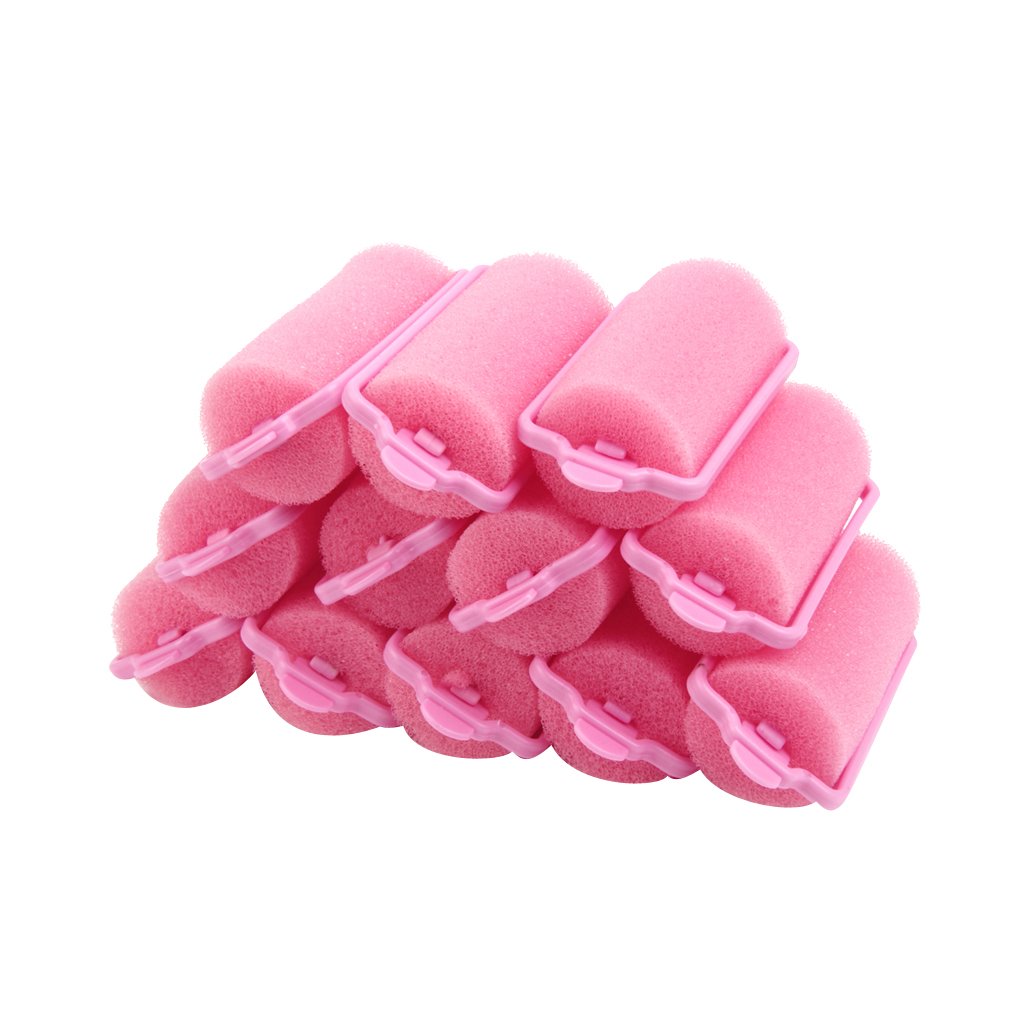 Sponge Hair Roller Curler DIY Hair Styling Random Colours (Pack of 12 Pieces) by CS Beauty