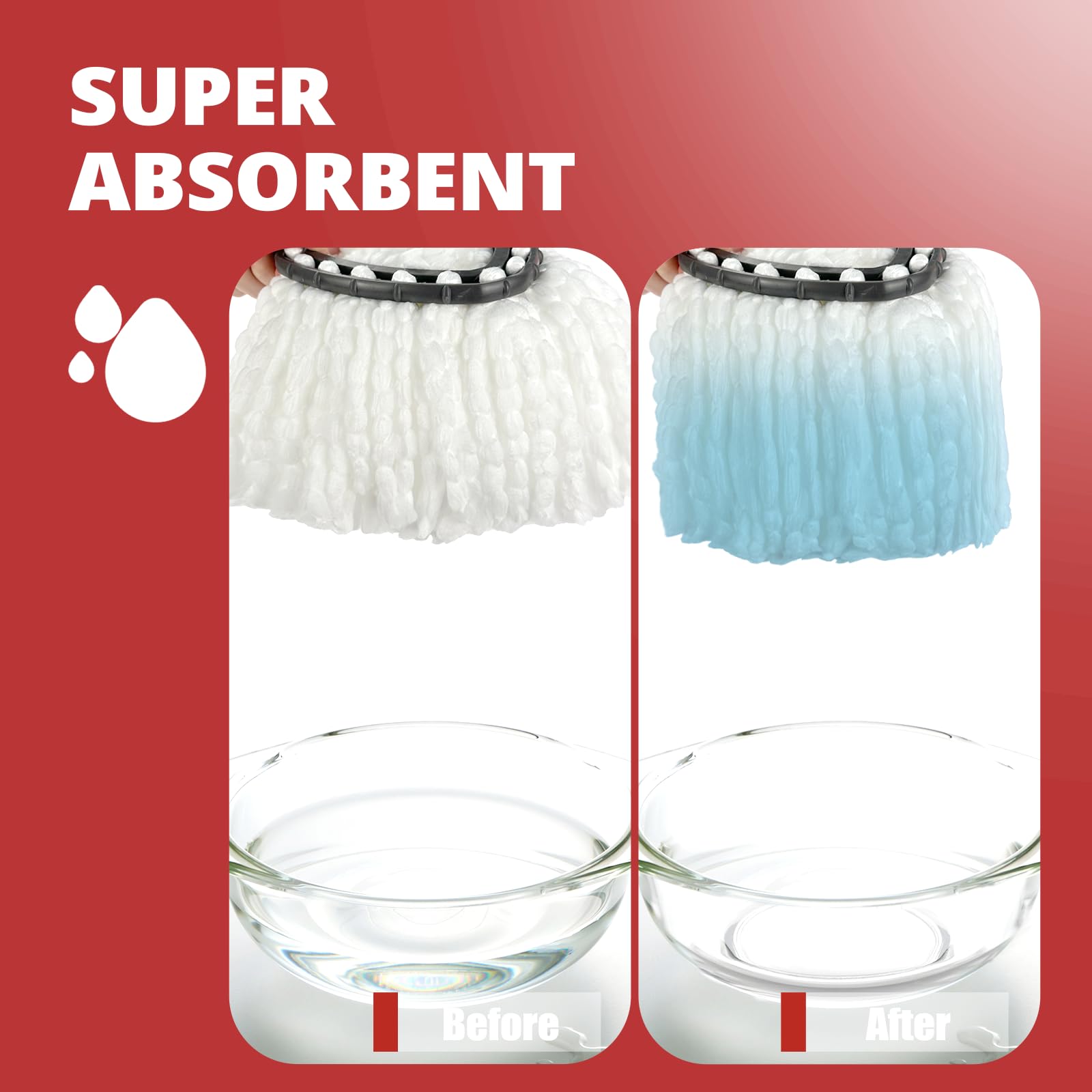 Mop Replace Head, 3 Pack Spin Mop Replacement Head Easywring 1-Tank System, Easy Cleaning, Microfiber, Machine Washable