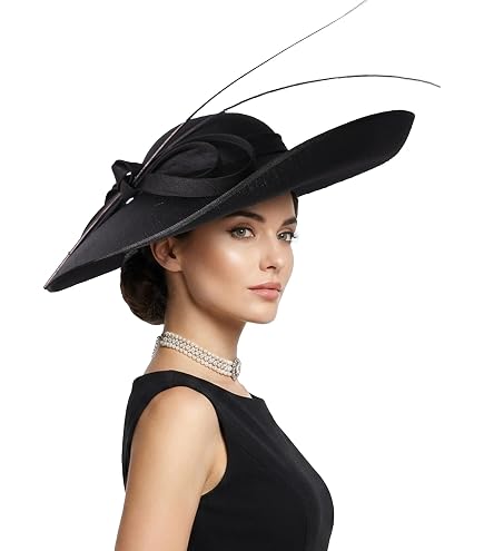 F FADVES Fascinators Women Wide Brim 20s 50s Derby Pillbox 