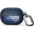 SURITCH Case for Raycon Everyday Earbuds (2024 Edition), Shockproof Magnetic Case for Raycon Bluetooth True Wireless in-Ear Buds Headphones, Protective Cover with Magnetic Lid Lock & Carabiner, Navy