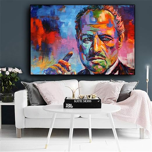Hechuyue Colorido Marlon Brando El Padrino Lienzo Pintura Carteles