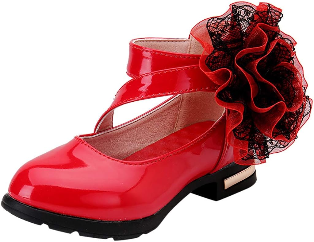 4.512 Years, 2019 Hot Toddler Infant Kids Girls Flower Leather Shoes Single Princess Leather