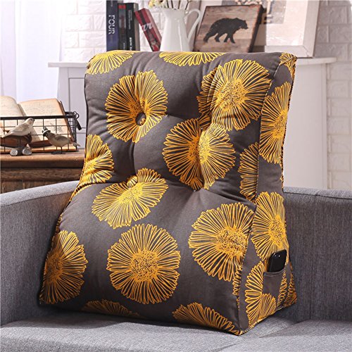 Roner Triangle Back Cushion Reading Pillow Back Support Pillow Bed Rest Pillow Lumbar Pad for Sofa Bed Daybed 22x24 Inches