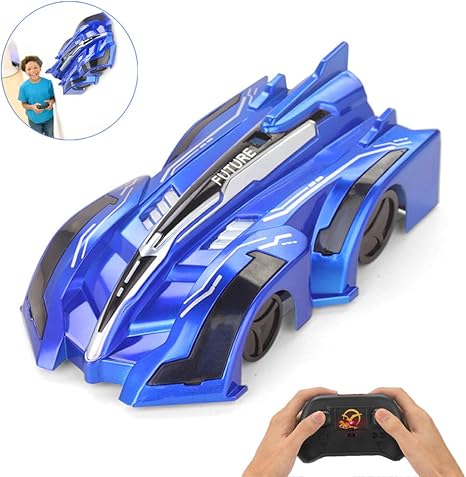 Amazon ラジコンカー 車のおもちゃ 壁を走る おもちゃ カー 無線操作 ラジコンくるま こども向け 電動 リモ コン Rcカー 室内 壁 天井 床 激走カー Led搭載 360度回転 おもちゃ 男の子 子供のおもちゃ 贈り物 ブルー ラジコン ドローン 通販