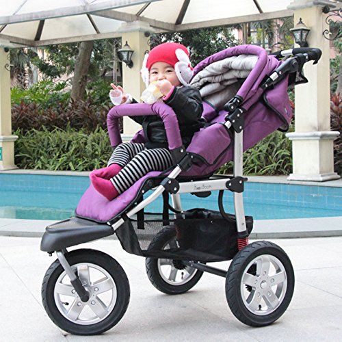 BabyBoom high Landscape Pram Stroller, Rubber Wheel Jogging Stroller