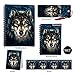 3D Kids Wolf Spiral Notebooks,Back to School Supplies,Hard Cover Spiral Note Pad (Notebook Ruler Bookmark Set)