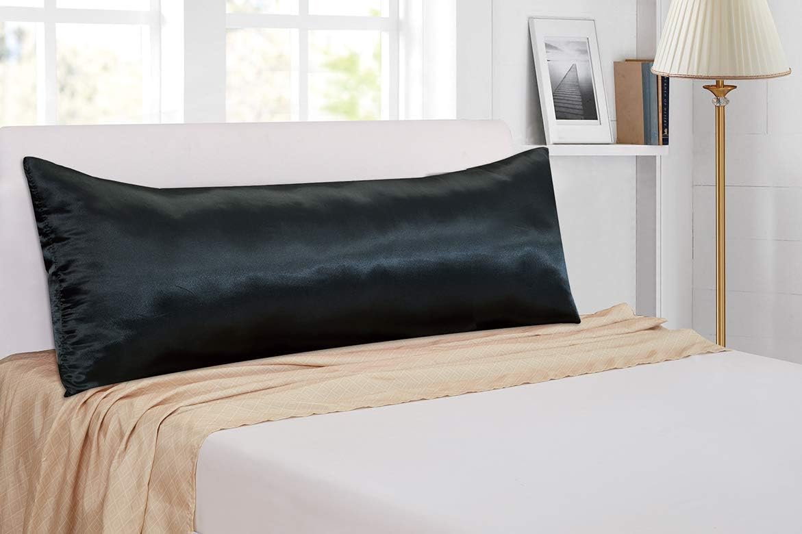 Mk Collection 1pc Soft Silky Satin Solid Color Body Pillow Case Cover Protector