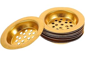 Artibetter 10pcs Oud Bakhoor Tray Insert Incense Holder Frankincense Burner Cup Perforated Charcoal Tray Golden