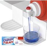IMPRESA Laundry Detergent Cup Holder &amp; Laundry Drip Catcher - 2-Pack, White Plastic - Slides Under Tub for Universal Detergent Drip Tray &amp; Spill Prevention