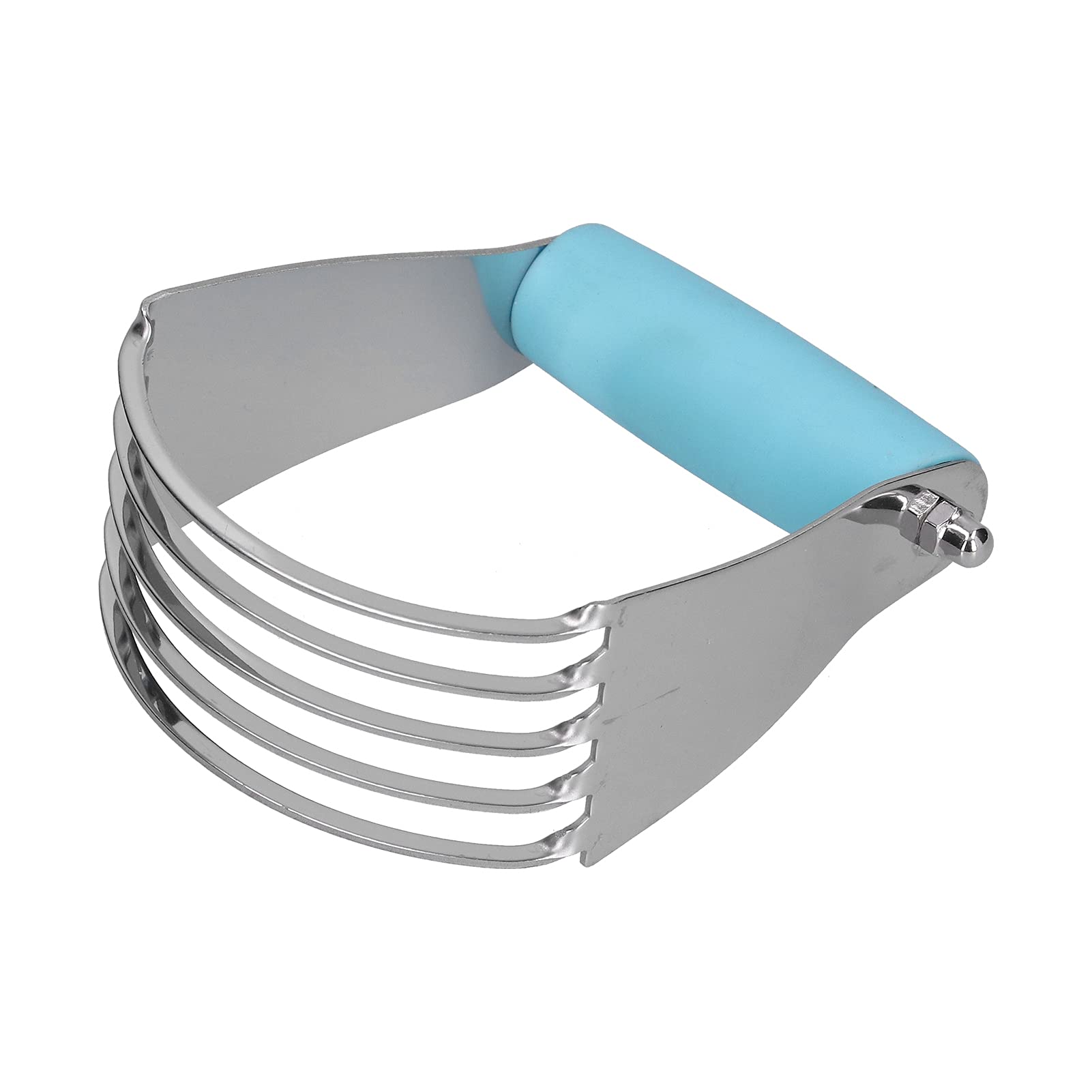 Professional Stainless Steel Dough Blender with Heavy Duty Blades - Perfect for Pastry, Baking, and More, Comfortable Handle, Easy to Clean (Blue)