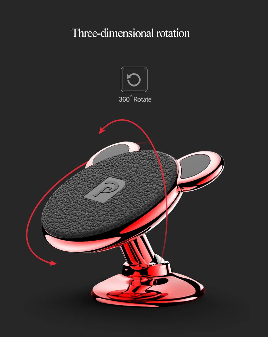 Version - Universal Magnetic Car Cell Phone Holder Mount Stand a Super Strong Magnet iPhone 7/7 Plus/8/8Plus/X/Samsung Galaxy S8/S7/S6 More - Red