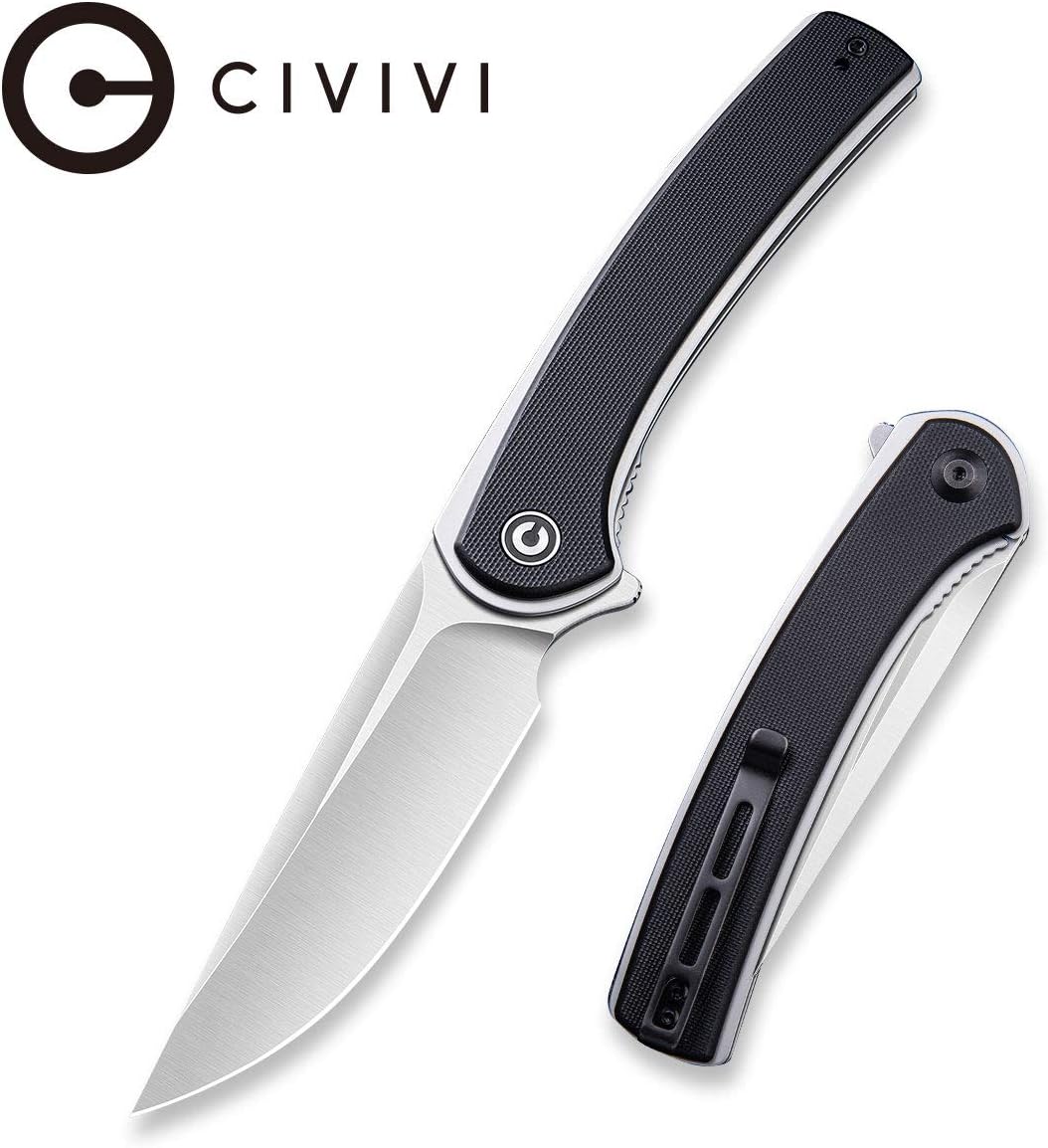 Civivi Asticus Folding Pocket Knife, Utility Knife with Liner Lock,Ball Bearing Pivot, G10 Handle with Deep Carry Pocket Clip Everyday Carry Knife C2002D