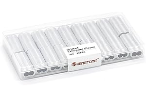 HENGTONG 3/16" Aluminum Crimping Loop Sleeve 36PCS, M5 Wire Rope Sleeve Cable Crimp Ferrules for Wire Rope and Cable