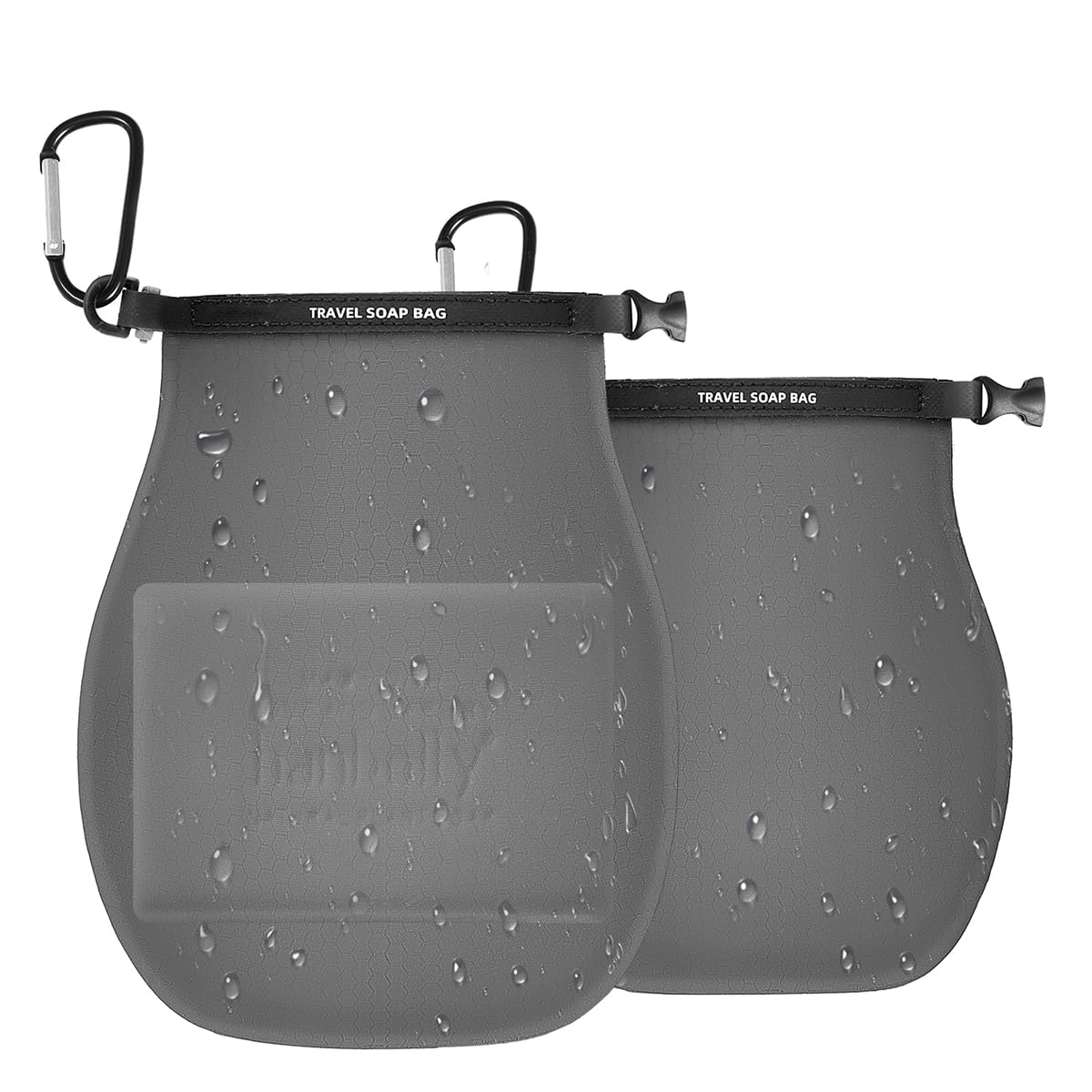 majesort 2 Pack Soap Travel Case Container,Portable Soap Bag Travel Soap,Solutions for Travelling Bathroom Shower Gym with Bar Soap (Grey)