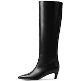 Modatope Knee High Boots Women Square Toe Kitten Heel Tall Boots Womens Fashion Long Boots
