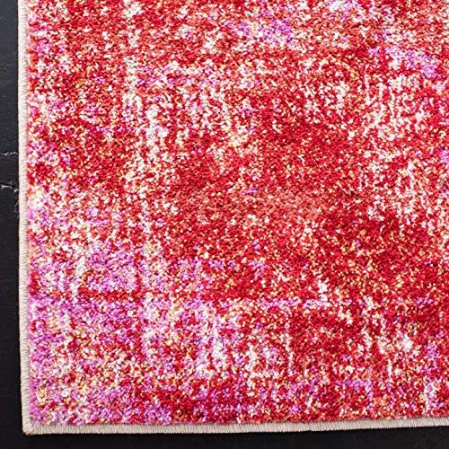 SAFAVIEH Adirondack Collection Area Rug - 4' Square, Red/Gold, Geometric Design…