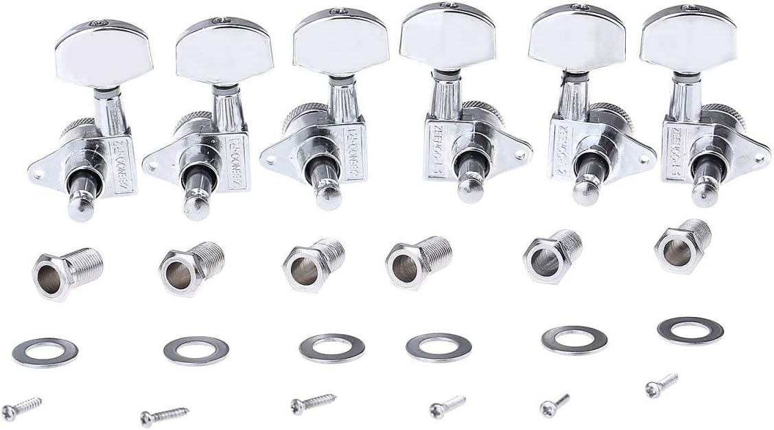 Musiclily Pro 3R3L Guitar Locking Tuners Tuning Pegs Keys Machine Heads Set for Epiphone Les Paul Style Chrome - Image 4