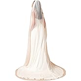 AiberLisha Chapel Length Simple Drop Wedding Bridal Veil with Metal Comb