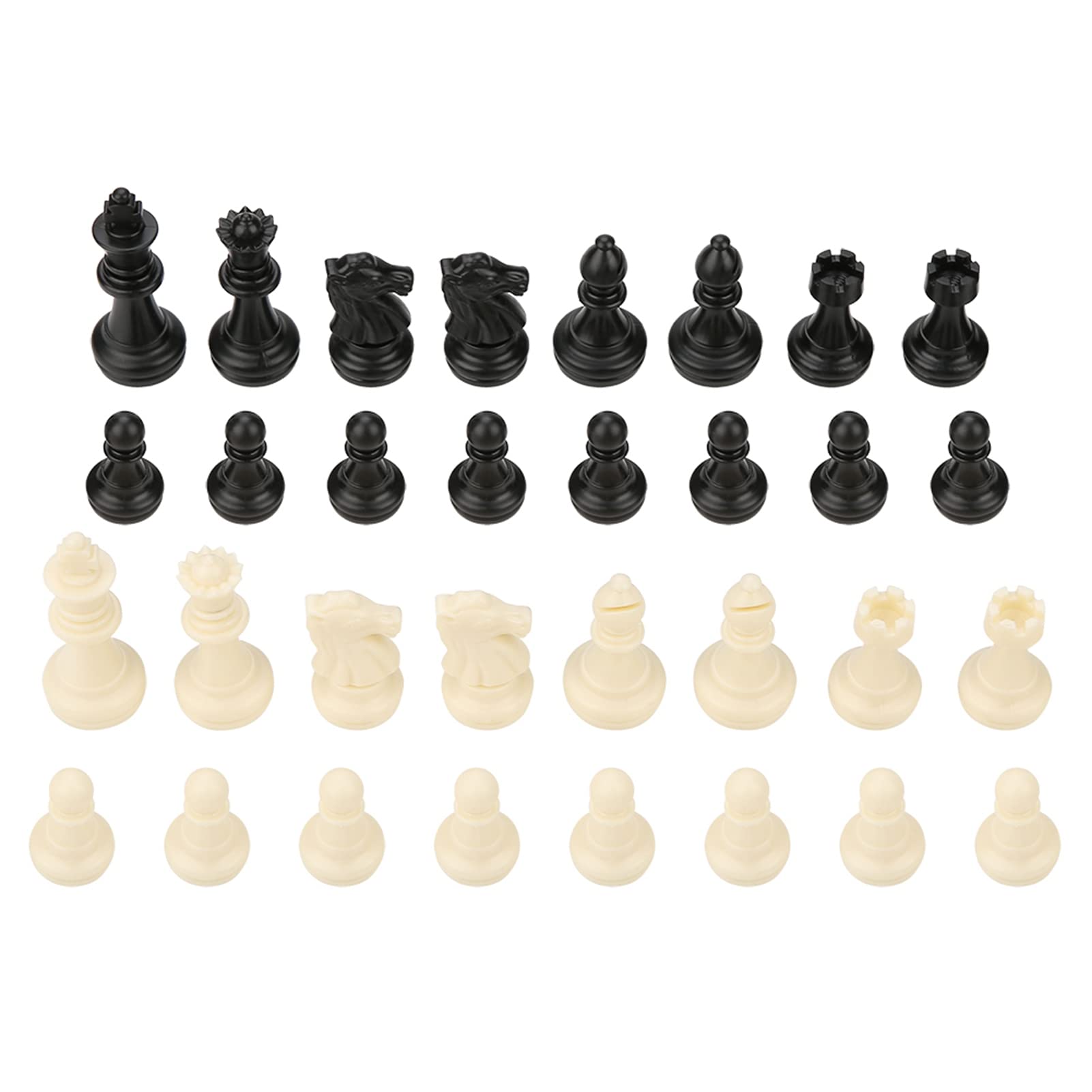 JTLB Standard Chess Pieces, International 32 Standard Chess Game Pieces Set Chess Pieces Replacement Tournament Chessmen Replacement Pieces Gift Interactive Toy, Black and White