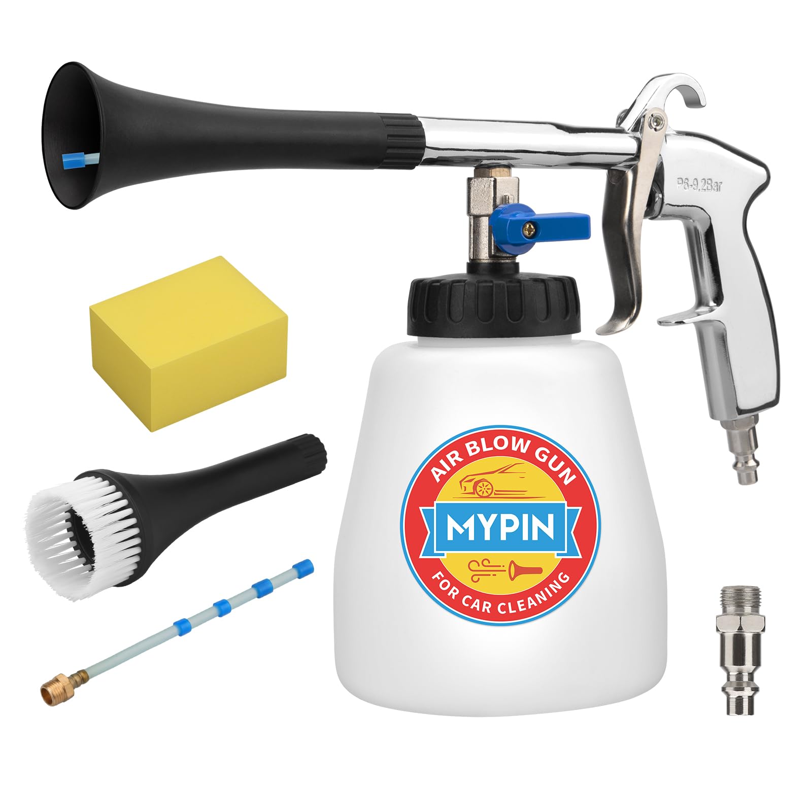 Photo 1 of Aluminium Car Cleaning Gun Set with Tapered Nozzle, 6-9.2Bar High Pressure Air Blow Gun with 2 Set Nozzle, Pressure Air Blower Blow Gun Producing Powerful Blast of Air for Cleaning Cars, Velvet, etc