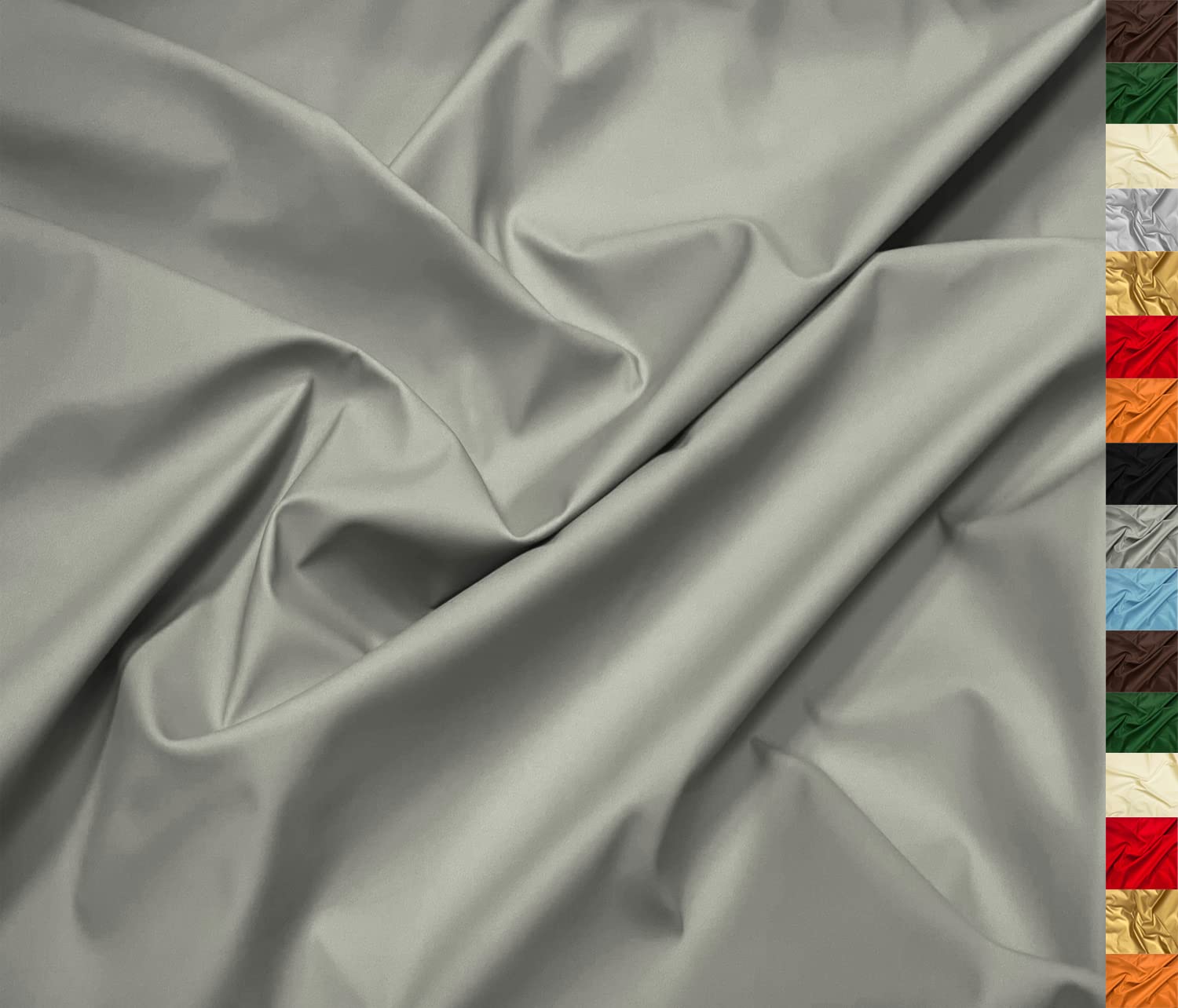 A-Express Soft Faux Leather Fabric Spandex Stretch Smooth Matt Matte Leatherette Vinyl Material 140cm 55" Wide 230gsm One Way Stretch Sold Per Meter - 1 Meter 100cm x 140cm Grey