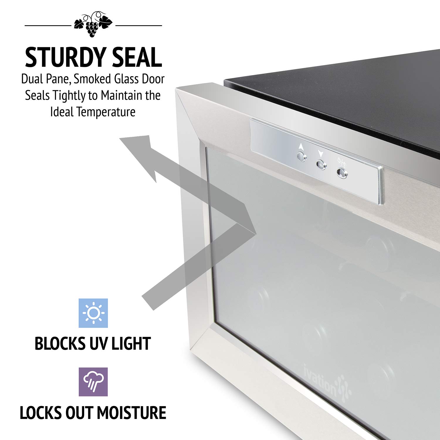 Freestanding Refrigerator Quiet Operation Fridge Ivation Premium Stainless Steel 8 Bottle