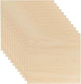 MEETOZ 12 Pack Basswood Plywood Sheets 300x300x3mm Unfinished Laser Cut view 1