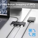 Oikabio USB 3.0 KVM Switch 2 Input 4 Output Docking Station Printer Sharing view 2