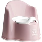 BabyBj&ouml;rn Potty Chair, Powder Pink/White, Toddler Training Toilet, Easy-to-Clean, Non-Slip