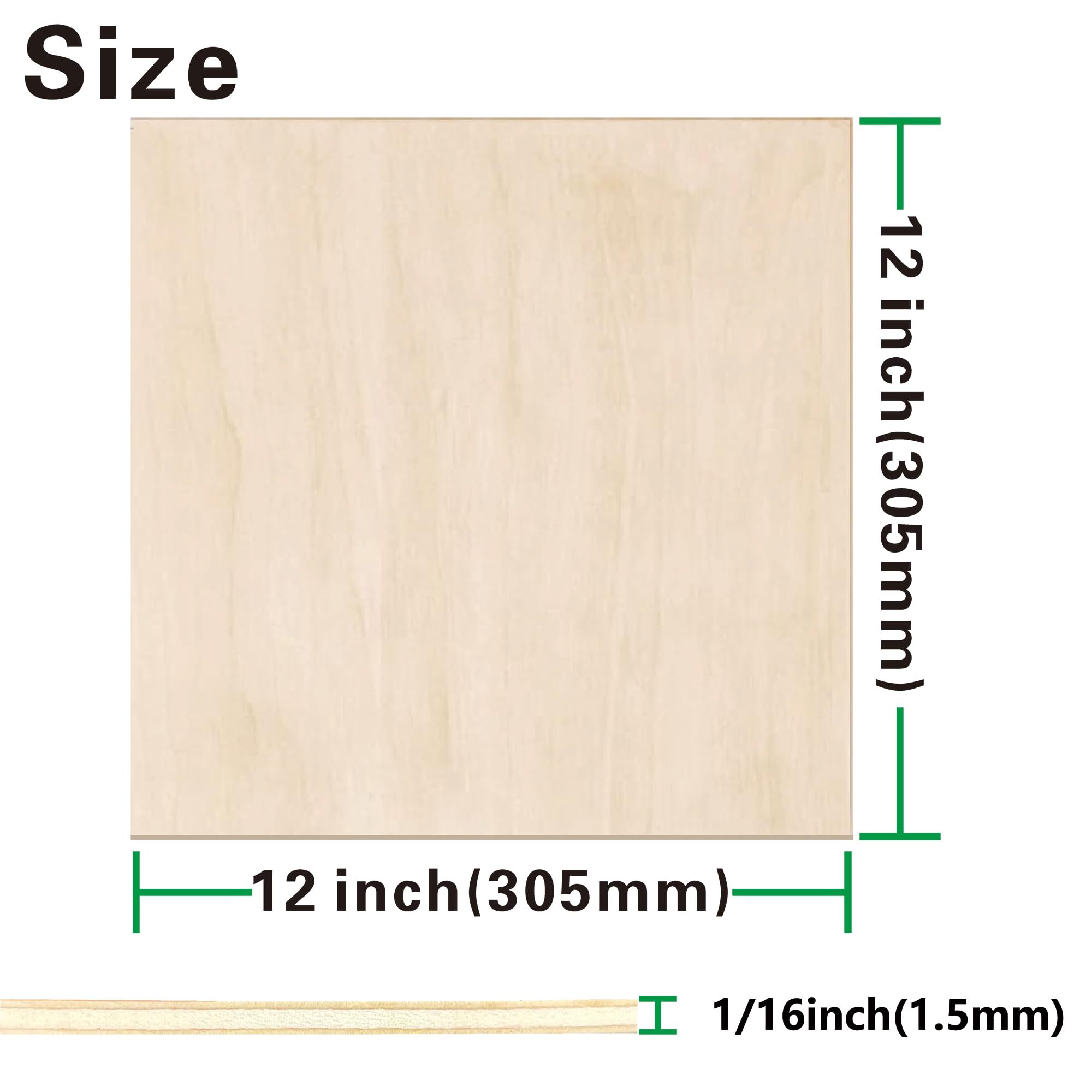 12 Pack Basswood Sheets 1/16 inch,12